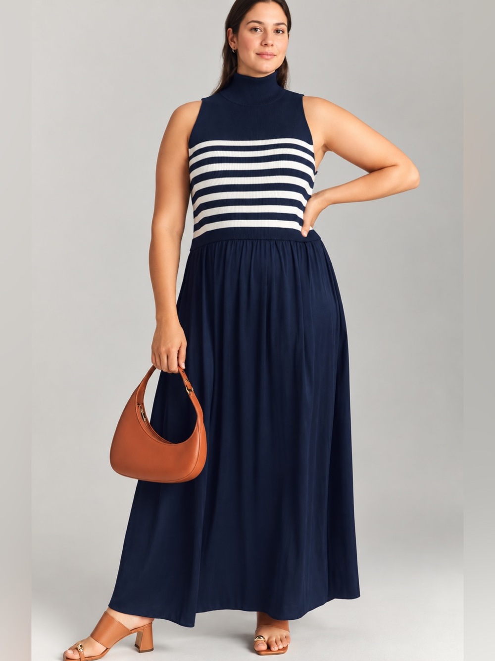 Anthropologie The Thea Twofer Sleeveless Blue Sweater Dress Size XL